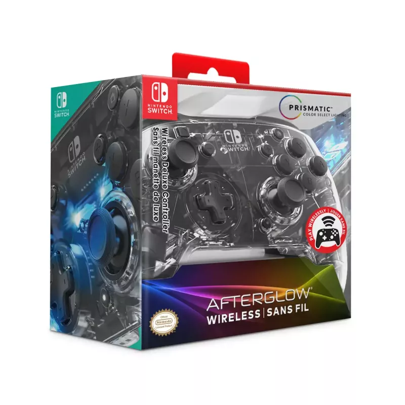 PDP Afterglow juodas permatomas valdiklis analogenis / digitalinis Nintendo Switch, Switch Lite, Switch OLED