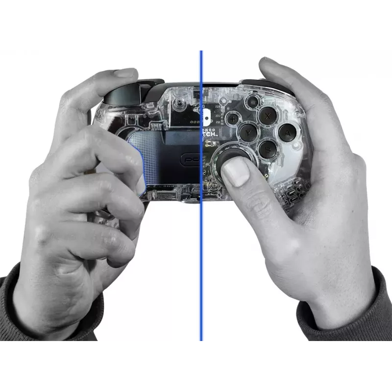 PDP Afterglow juodas permatomas valdiklis analogenis / digitalinis Nintendo Switch, Switch Lite, Switch OLED