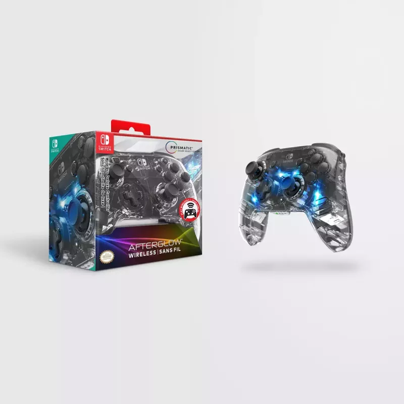 PDP Afterglow juodas permatomas valdiklis analogenis / digitalinis Nintendo Switch, Switch Lite, Switch OLED