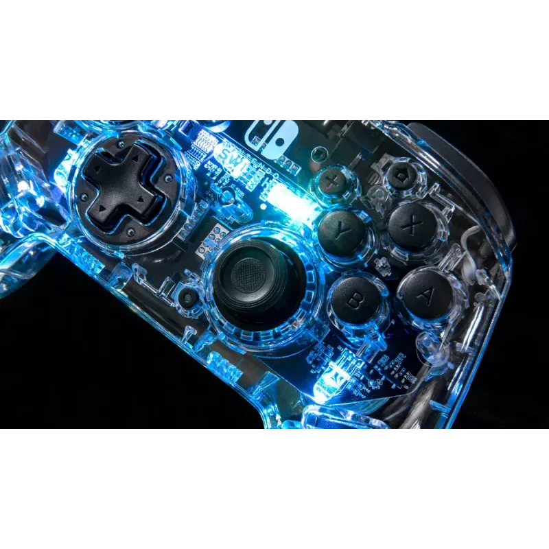 PDP Afterglow juodas permatomas valdiklis analogenis / digitalinis Nintendo Switch, Switch Lite, Switch OLED