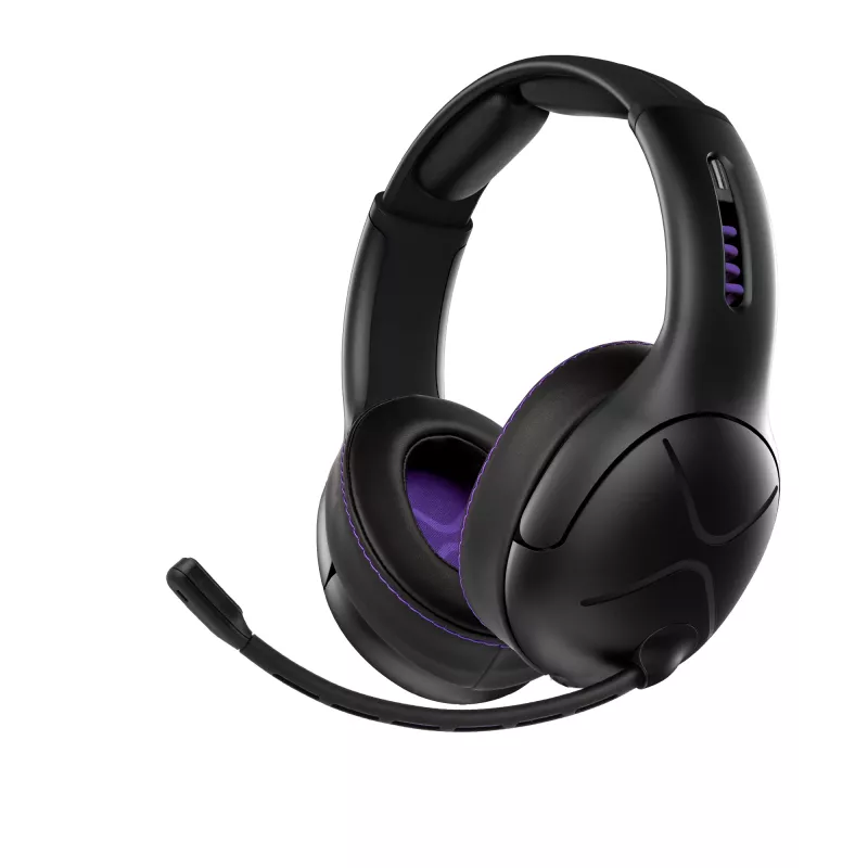 Žaidimų ausinės VICTRIX Gambit Wireless – belaidės ir laidinės, 20–20000 Hz, 2 m laidas, 301 g, juodos/violetinės