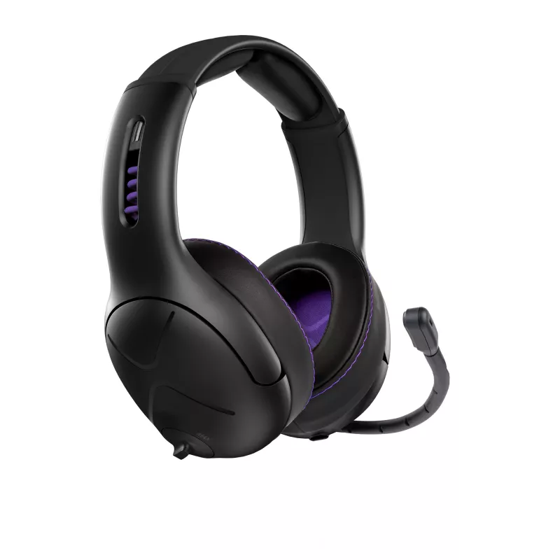 Žaidimų ausinės VICTRIX Gambit Wireless – belaidės ir laidinės, 20–20000 Hz, 2 m laidas, 301 g, juodos/violetinės