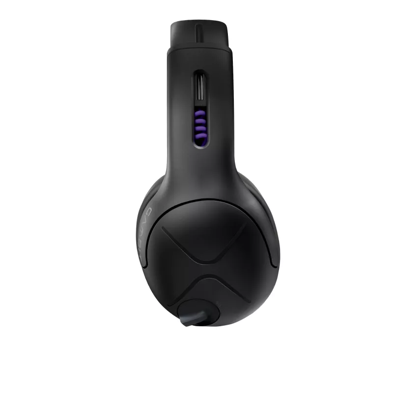 Žaidimų ausinės VICTRIX Gambit Wireless – belaidės ir laidinės, 20–20000 Hz, 2 m laidas, 301 g, juodos/violetinės