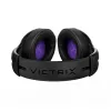 Žaidimų ausinės VICTRIX Gambit Wireless – belaidės ir laidinės, 20–20000 Hz, 2 m laidas, 301 g, juodos/violetinės