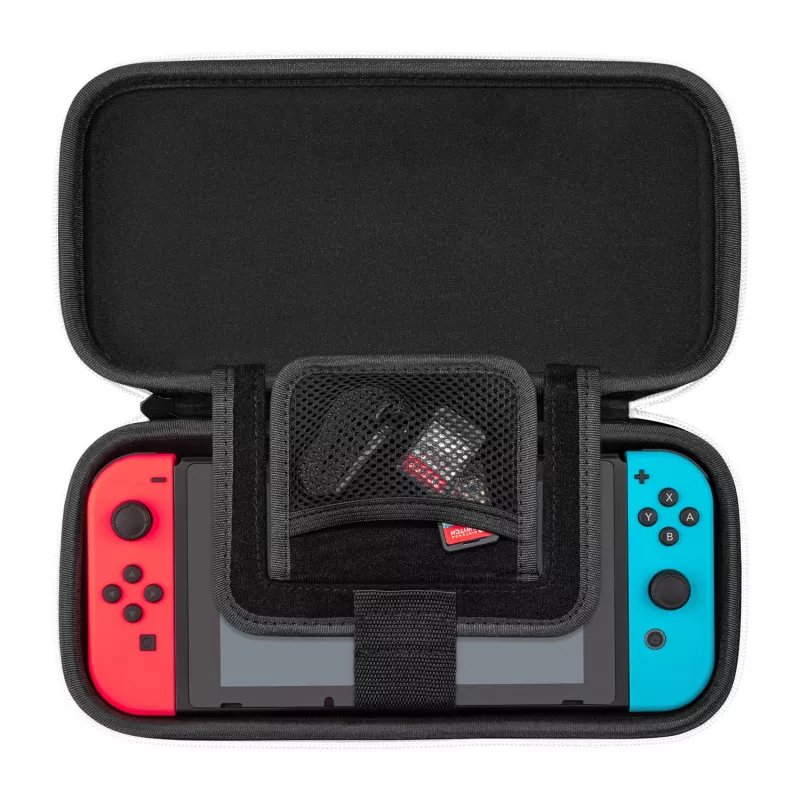 PDP Slim Deluxe: Black & White kietasis dėklas „Nintendo“ – juodas, baltas