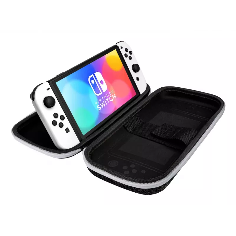 PDP Slim Deluxe: Black & White kietasis dėklas „Nintendo“ – juodas, baltas