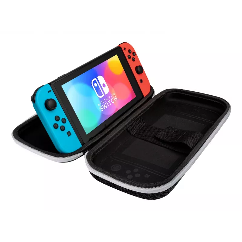 PDP Slim Deluxe: Black & White kietasis dėklas „Nintendo“ – juodas, baltas