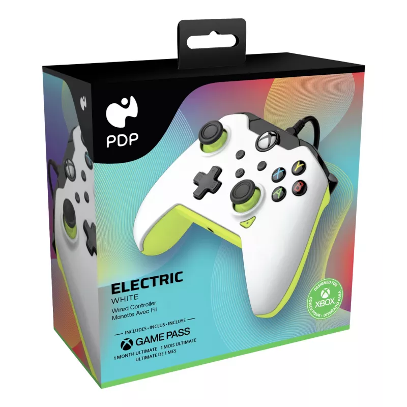PDP laidinis valdiklis Electric White, skirtas Xbox Series X|S, Xbox One, Xbox, Windows 10/11