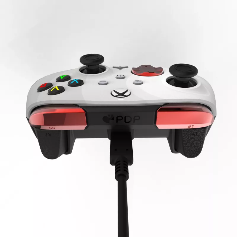 Žaidimų pultas PDP Rematch Advanced – laidinis USB-C valdiklis, skirtas PC, Xbox One, Xbox Series X|S – juoda/raudona/balta, 2,43 m laidas