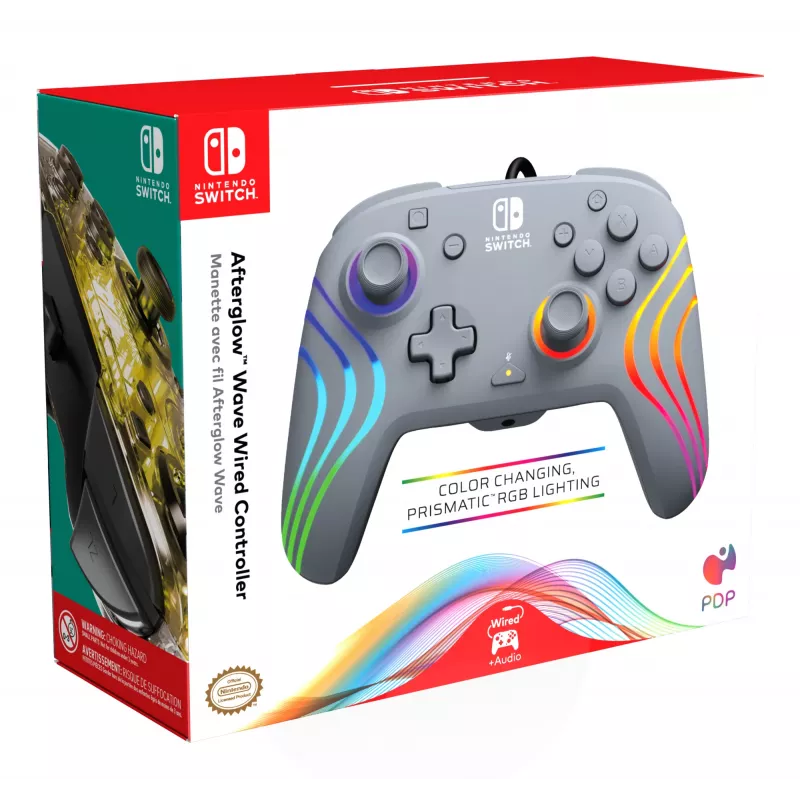 PDP Afterglow Wave Grey USB valdiklis (laidinis) Nintendo Switch, Nintendo Switch OLED