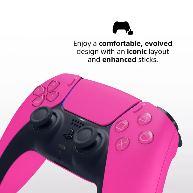 Žaidimų pultas Sony DualSense v3, skirtas PlayStation 5 – Rožinis, Bluetooth ir USB Type-C, įmontuota baterija