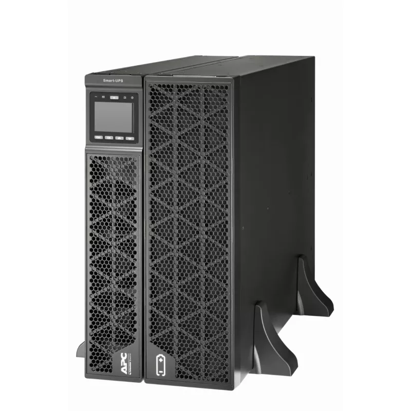 APC Smart-UPS On-Line, 8kVA/8kW, stelažinis/bokštinis, 230V, 2x IEC C13+1x IEC C19+Hard wire 3 laidai (H+N+E) lizdai, tinklo kortelė, be bėgelių komplekto