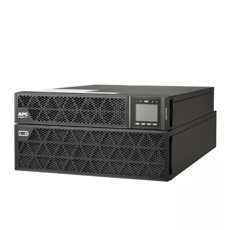 APC Smart-UPS On-Line, 8kVA/8kW, stelažinis/bokštinis, 230V, 2x IEC C13+1x IEC C19+Hard wire 3 laidai (H+N+E) lizdai, tinklo kortelė, be bėgelių komplekto
