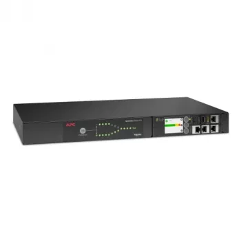 APC Netshelter Rack automatinis perdavimo jungiklis, 1U, 15A, 100/120V, 2x NEMA 5-15P įvadas, 10x NEMA 5-15R išvadas, 50/60Hz