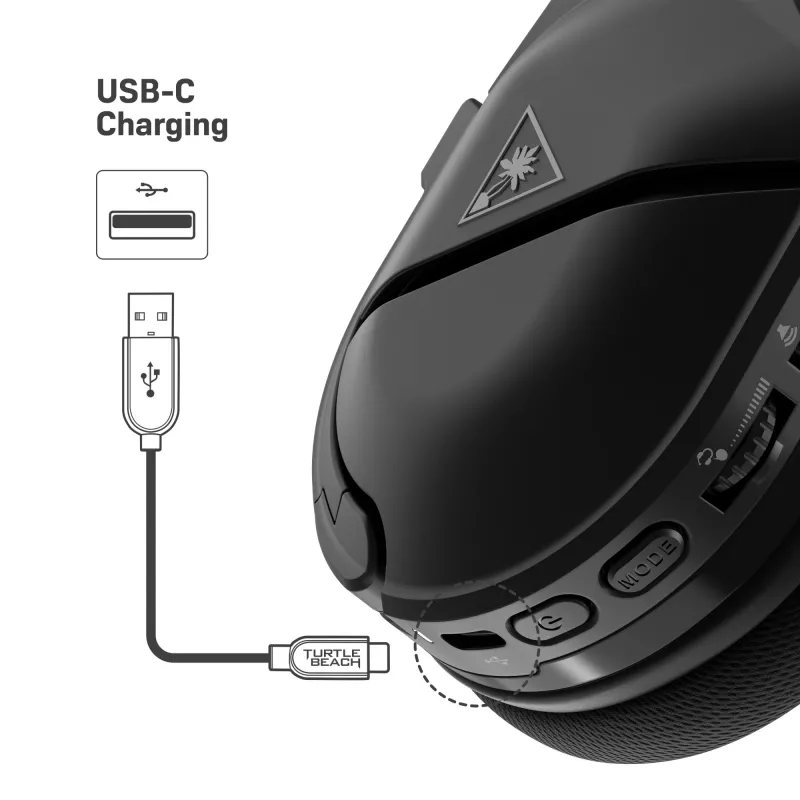 Ausinės Turtle Beach Stealth 600 Gen 2 MAX — laidinės ir belaidės, USB-C, uždengiančios ausis, 20–20000 Hz, Juodos