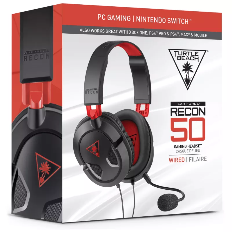 Turtle Beach Recon 50 ausinės su laidu žaidimams – PC, Xbox Series X/S, Xbox One, PS5, PS4
