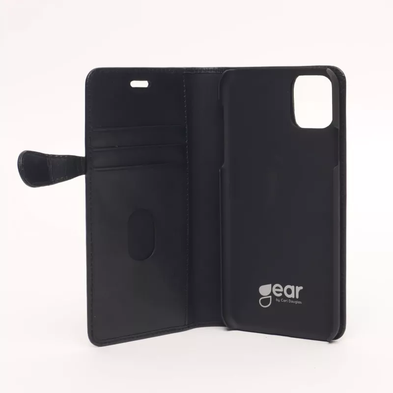 Buffalo 590015 dėklas iPhone 11 Pro Max, piniginės tipo, odinis, juodas