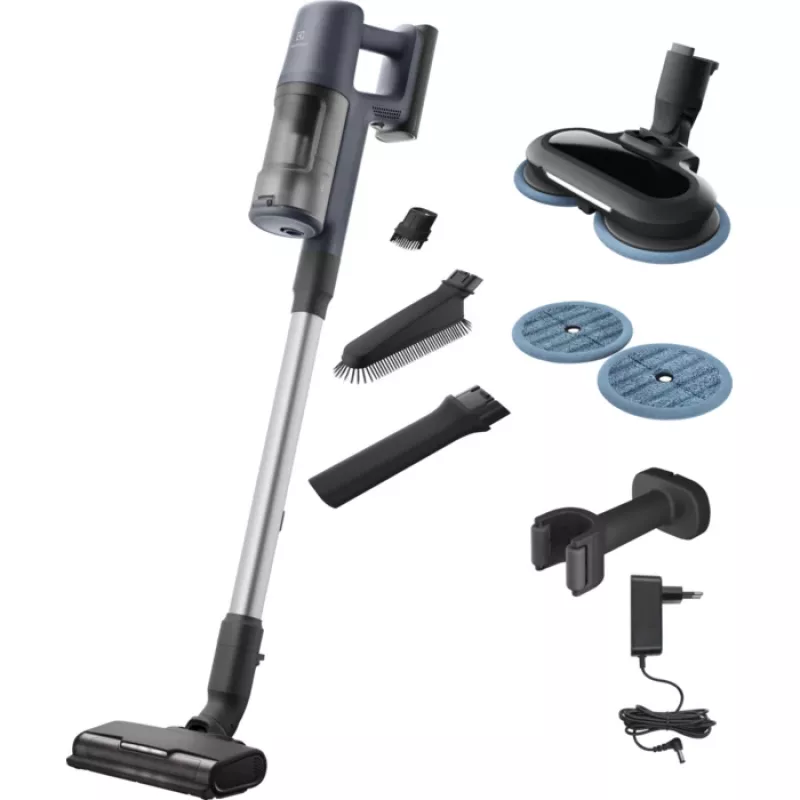 Belaidis siurblys Electrolux EP61H21WET 2-in-1, baterija, sausas, be maišelio, 0.6 L, 85 W, mėlynas, 2.5 Ah
