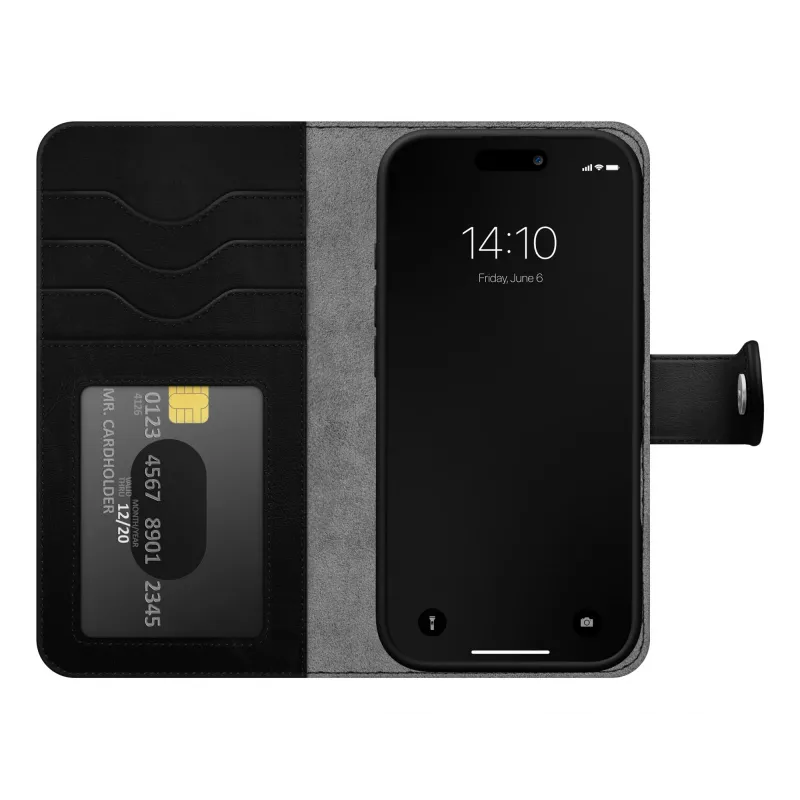 iDeal of Sweden Magnet Wallet+ MagSafe dėklas iPhone 17 Pro Juodas