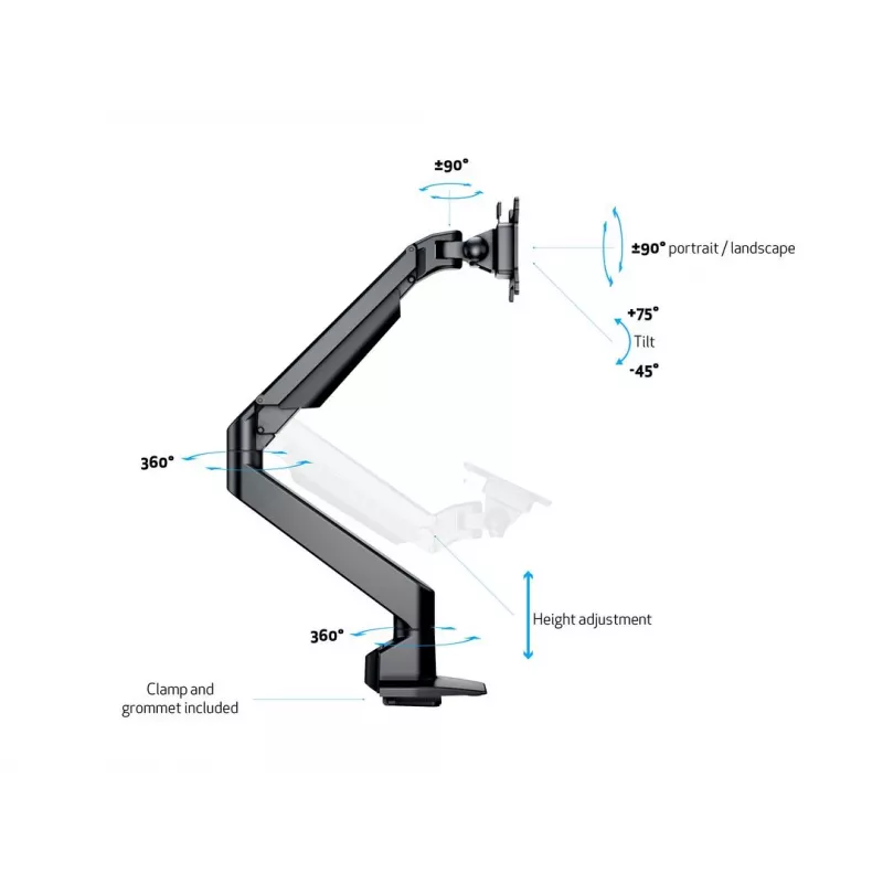 Multibrackets M VESA dujinė monitoriaus rankena Single Black