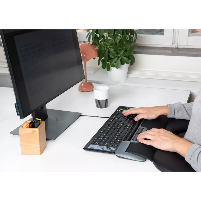 Mousetrapper Delta Mouse Grey Extended USB-A – ergonominė pelė su valdymo juosta