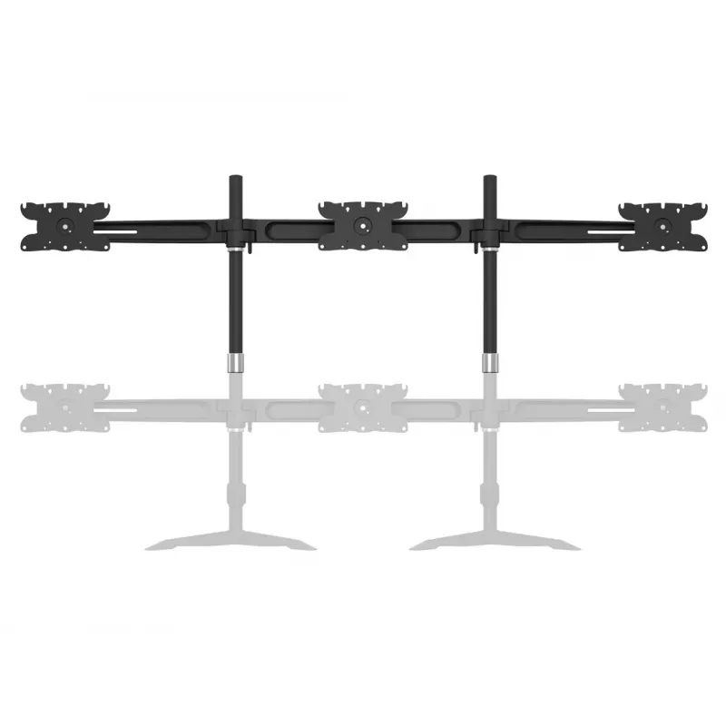 Triple monitorio stovo praplėtimo rinkinys MULTIBRACKETS M VESA 3 ekranams 24–32 col. iki 24 kg, aliuminis/plastikas, juodas