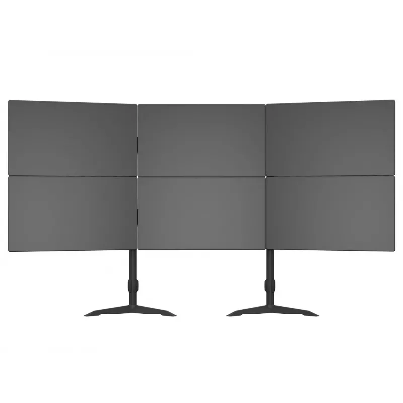 Triple monitorio stovo praplėtimo rinkinys MULTIBRACKETS M VESA 3 ekranams 24–32 col. iki 24 kg, aliuminis/plastikas, juodas