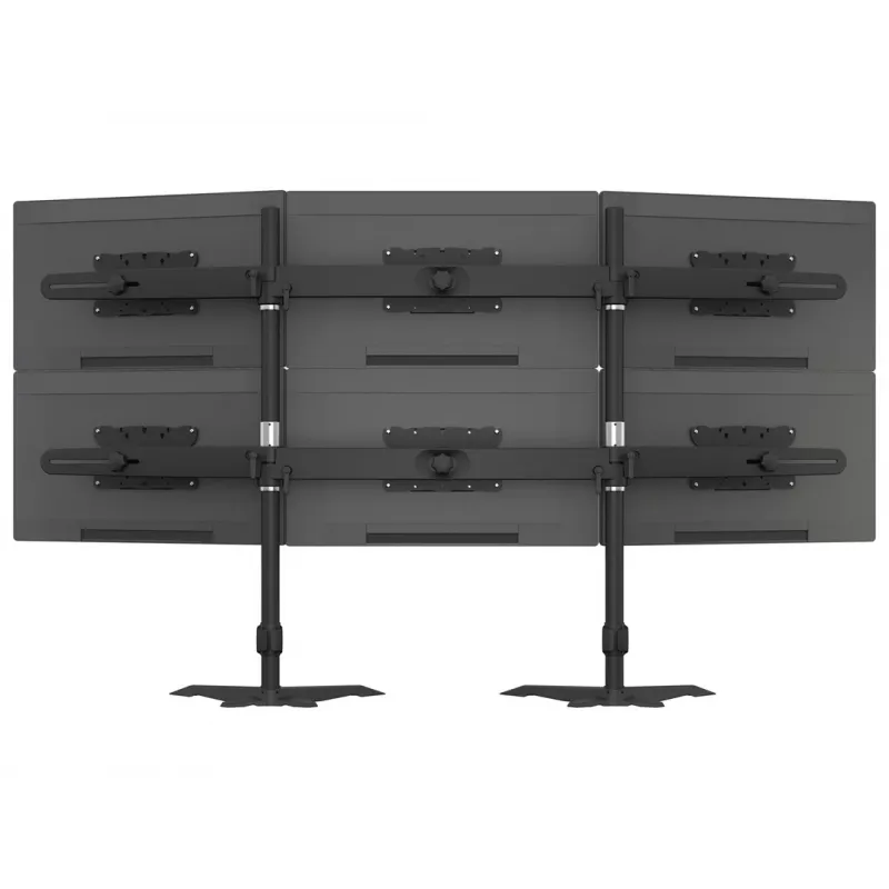 Triple monitorio stovo praplėtimo rinkinys MULTIBRACKETS M VESA 3 ekranams 24–32 col. iki 24 kg, aliuminis/plastikas, juodas