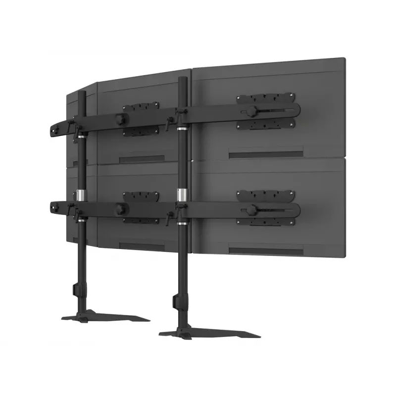 Triple monitorio stovo praplėtimo rinkinys MULTIBRACKETS M VESA 3 ekranams 24–32 col. iki 24 kg, aliuminis/plastikas, juodas