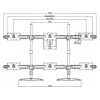 Triple monitorio stovo praplėtimo rinkinys MULTIBRACKETS M VESA 3 ekranams 24–32 col. iki 24 kg, aliuminis/plastikas, juodas