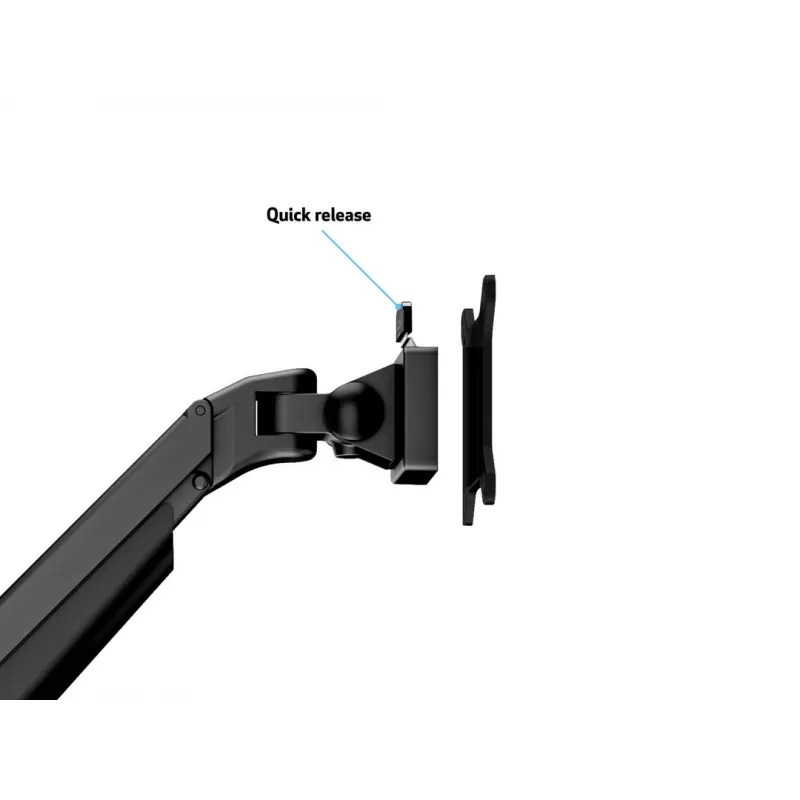 Monitoriaus ranka MULTIBRACKETS M VESA Gas Lift Arm Quad Black HD — spaustuvas/varžtas, 84 kg, VESA 75×75–100×100, 15–32 colių, pakreipimas -45°–75°