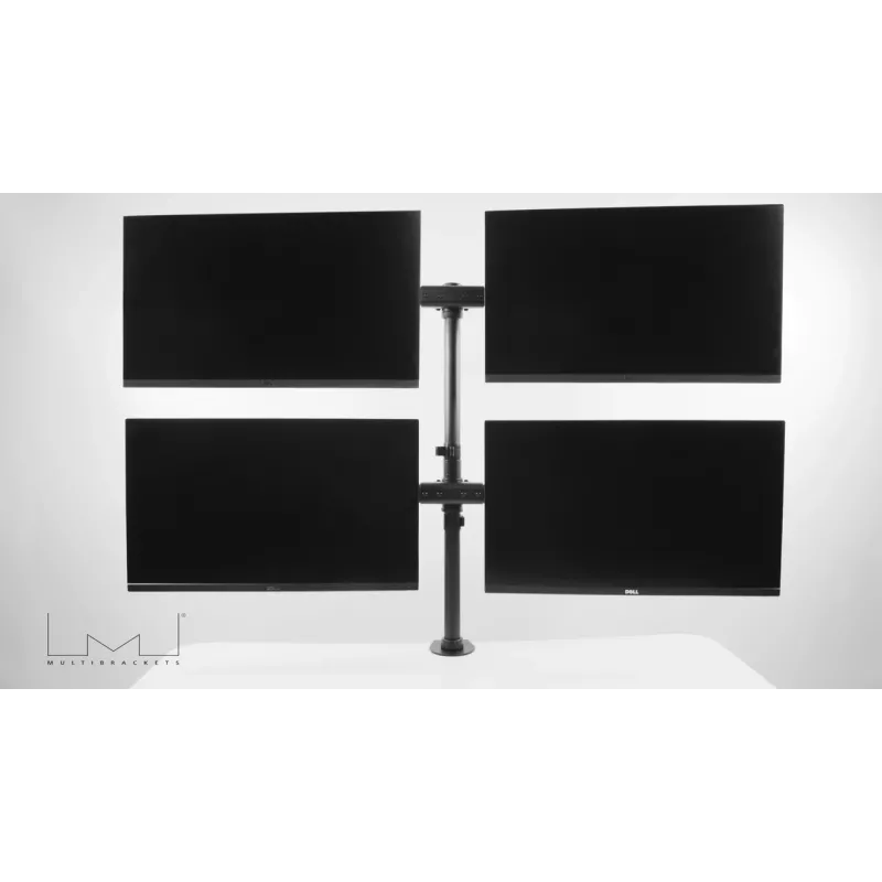 Multibrackets M Deskmount Basic Quad laikiklis monitoriui, spaustuvas/varžtinis, 32 kg, 38,1 cm (15 col.), 68,6 cm (27 col.), 100 x 100 mm, juodas