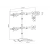 Multibrackets M Deskstand Basic Quad laisvai pastatomas monitorių stovas 32 kg 15-27 col.