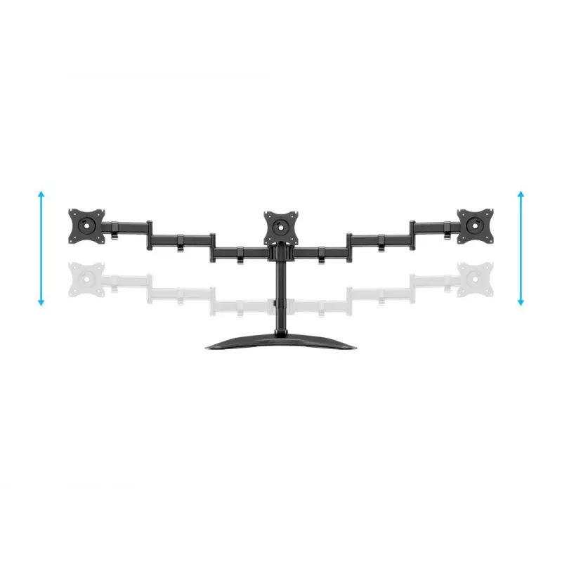 Monitorų stovas MULTIBRACKETS M Deskstand Basic Triple — 3 vietų, VESA 75x75–100x100, iki 24 kg, 15–27 colių ekranams, juodas