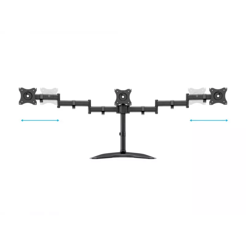 Monitorų stovas MULTIBRACKETS M Deskstand Basic Triple — 3 vietų, VESA 75x75–100x100, iki 24 kg, 15–27 colių ekranams, juodas