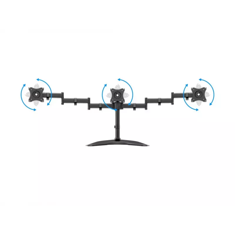 Monitorų stovas MULTIBRACKETS M Deskstand Basic Triple — 3 vietų, VESA 75x75–100x100, iki 24 kg, 15–27 colių ekranams, juodas
