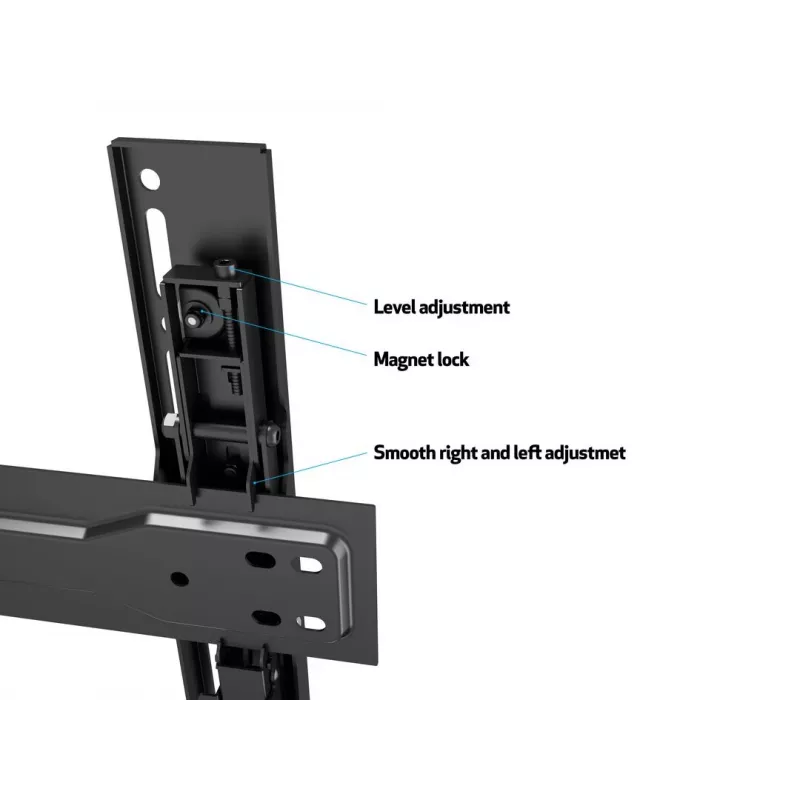 Multibrackets M VESA sieninis laikiklis Super Slim Tilt 400 MAX, 81,3 cm (32 col.), 139,7 cm (55 col.), 100 x 100 mm, 400 x 400 mm, plastikas, plienas, juoda