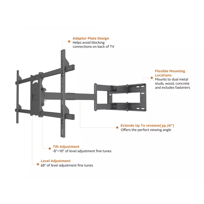 Multibrackets M ilgosios rankos TV laikiklis 1010mm HD Single 40kg 42-75 col.