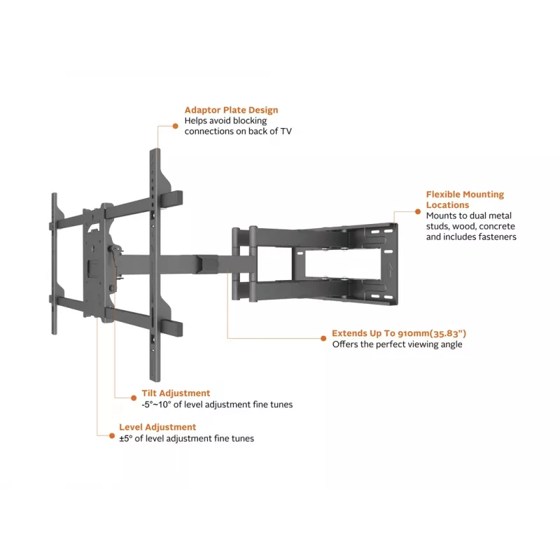 Multibrackets M Universal Long Reach Arm 910mm HD, Dual laikiklis televizoriui