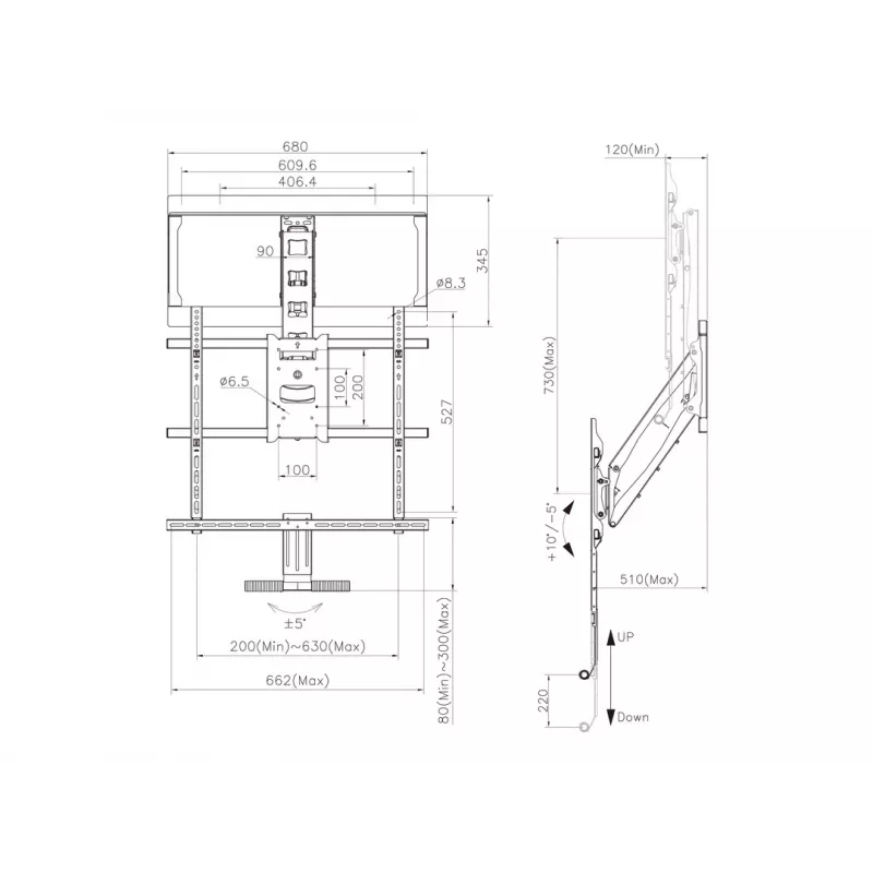 TV laikiklis Multibrackets M Pull Down Full Motion Flexarm