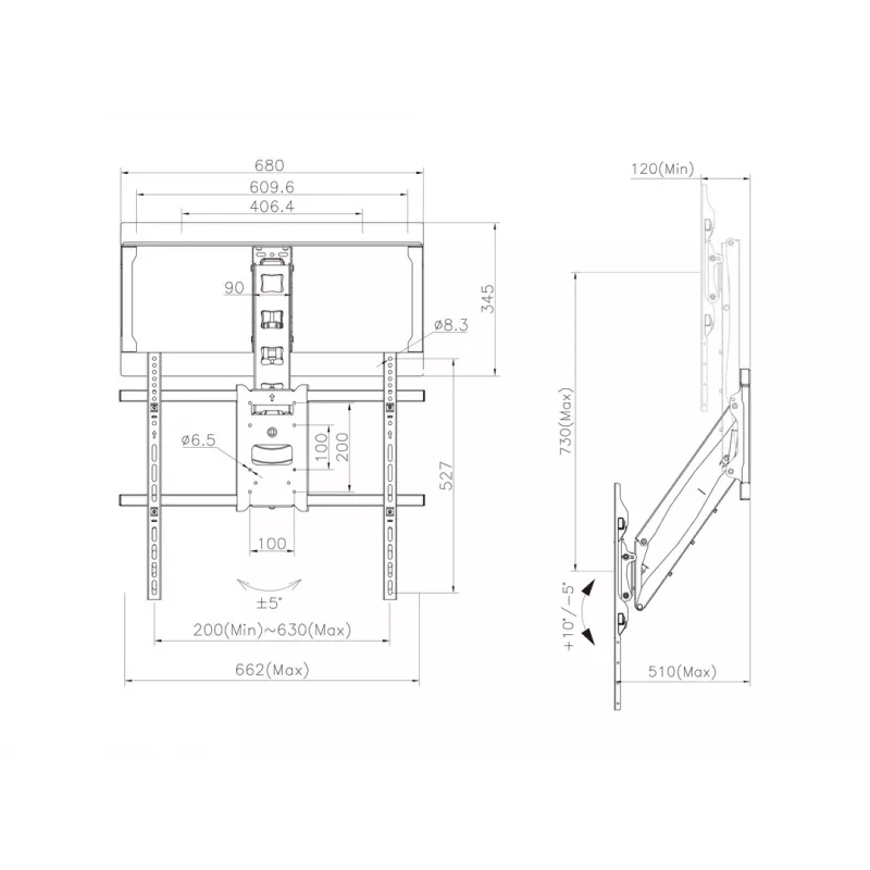 TV laikiklis Multibrackets M Pull Down Full Motion Flexarm