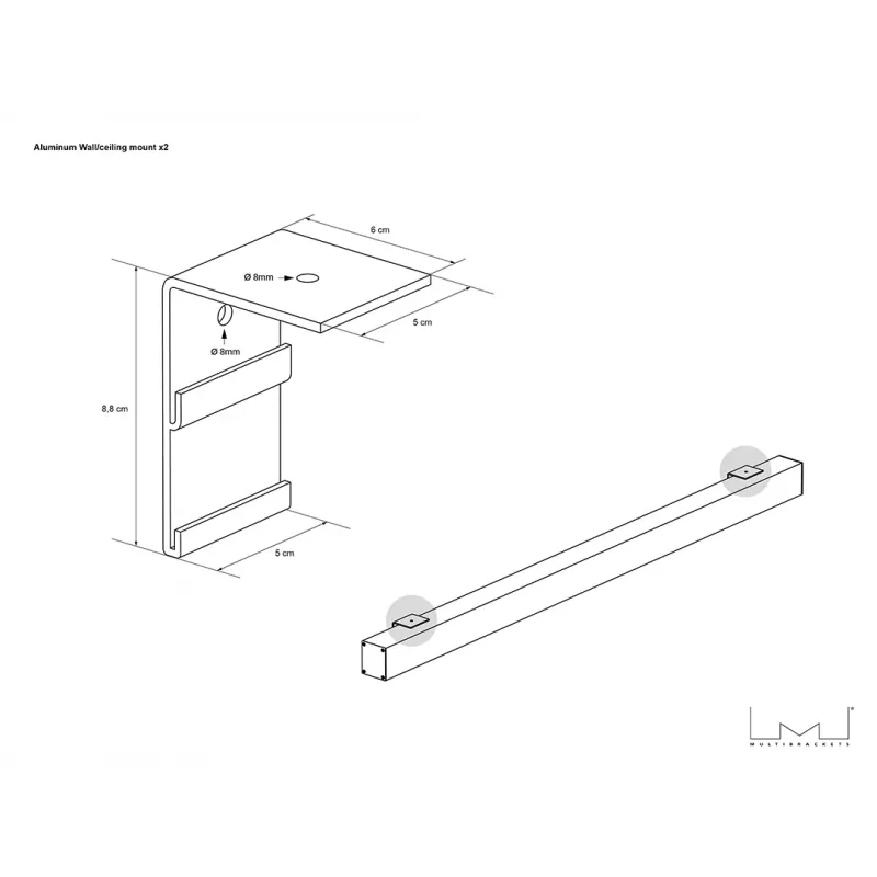 Multibrackets M 1:1 rankinė projekcinė drobė 240x240, 135 colių White Edition