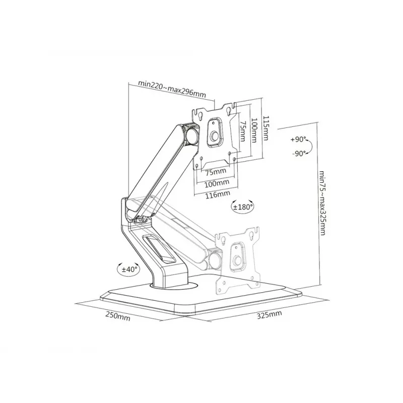 Multibrackets M Deskstand Touch Basic stovas stalui