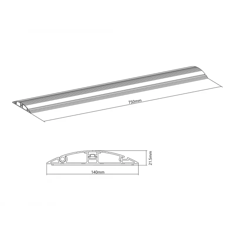 Multibrackets M kabelių dangtis grindims aliuminis - 139 mm plotis - 750 mm ilgis