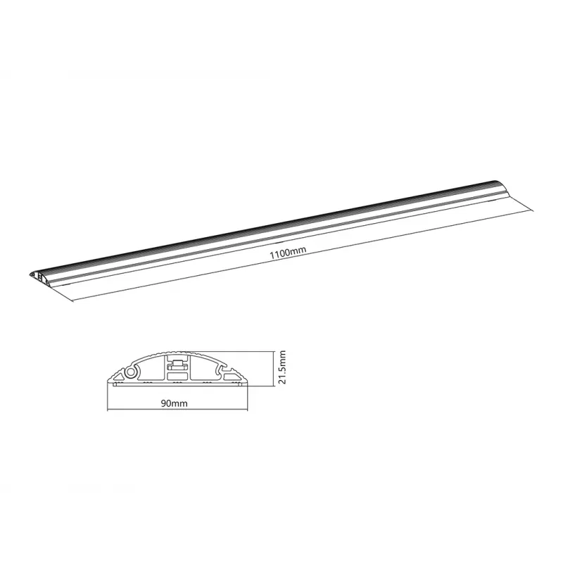 Multibrackets M grindų kabelių dangtis aliuminis - 139 mm plotis - 1100 mm ilgis