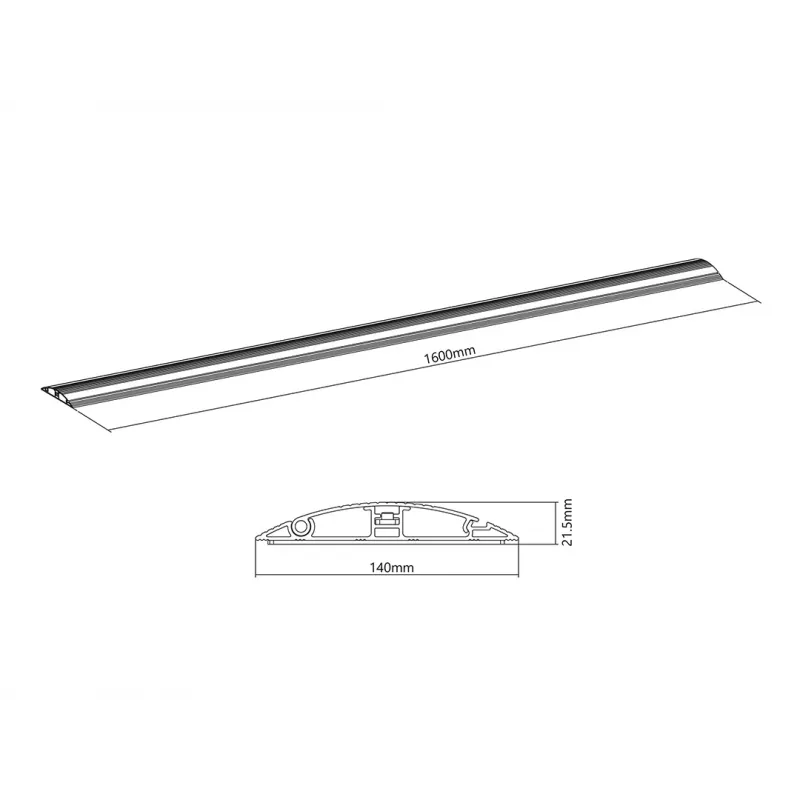 Multibrackets M kabelių kanalas grindims aliuminis - 139 mm plotis - 1600 mm ilgis