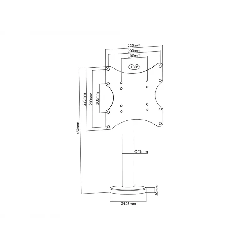 Multibrackets M VESA Bolt Down TV laikiklis Turn 200 MAX 30 kg 23-43 col.
