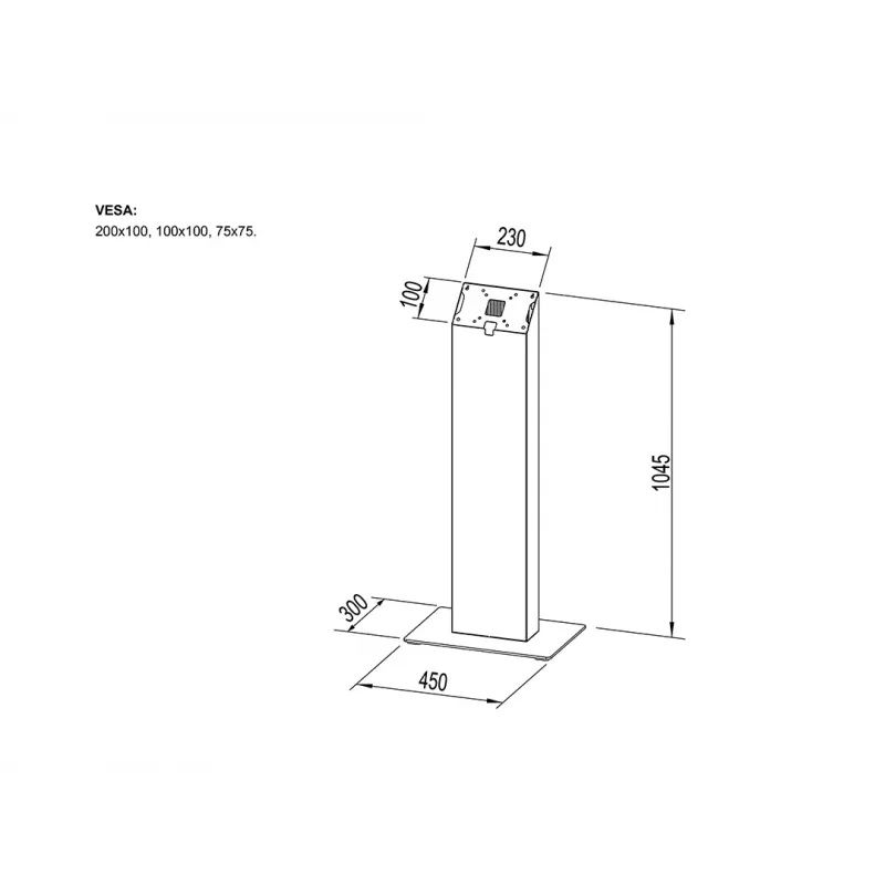Multibrackets M Pro Series Kiosk Black 15-32 colio 20 kg talpa