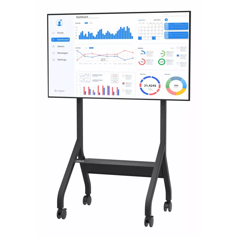 Peerless SR860-EUK mobilus stovas ekranui 190,5 cm (75 col.) juodas