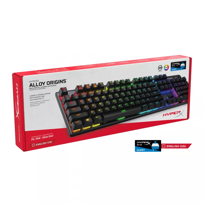 HyperX Alloy Origins klaviatūra žaidimams USB QWERTY juoda
